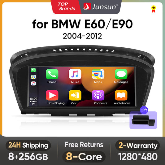 Junsun 8.8 Inch Wireless CarPlay Andorid Auto Car Radio For BMW 5 Series E60 E61 E62 2004-2010 4G WiFi BT Audio Head Unit