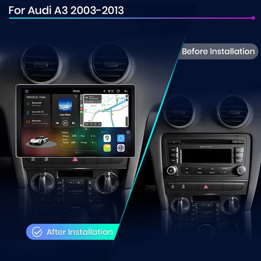 Junsun V3 Plus 2K Android 13 Wireless CarPlay Android Auto Car Intelligent Systems for Audi A3 8P 2003 - 2013 7870 Autoradio