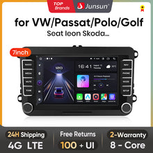 Junsun AI voice 4G LTE bezprzewodowe CarPlay Android Auto Radio dla Volkswagen Golf 5 6 Polo Passat B6 B7 Seat Skoda Jetta Inteligentny system multimedialny Odtwarzacz stereo RDS BT 2 din autoradio GPS Navi ekran
