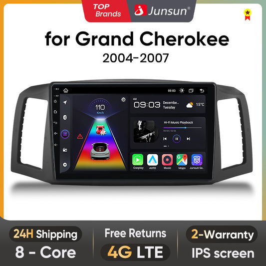 Junsun AI Voice 2 din Android Auto Radio dla JEEP Grand Cherokee 2004 2005 2006 2007 Carplay 4G Car Multimedia GPS 2din autoradio
