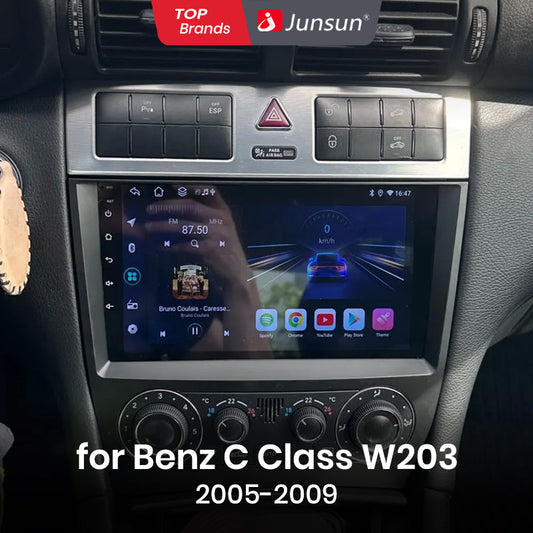 Junsun AI Voice 2 din Android Auto Radio dla Mercedesa Klasy C W203 2005-2009 Carplay 4G Car Multimedia GPS 2din autoradio