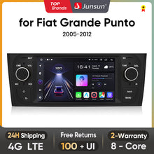 Junsun AI głos 4G LTE bezprzewodowe CarPlay Android Auto Radio dla Fiata Grande Punto 2005-2012 Inteligentne systemy samochodowe Odtwarzacz multimedialny Stereo RDS BT 2 din autoradio GPS Navi ekran