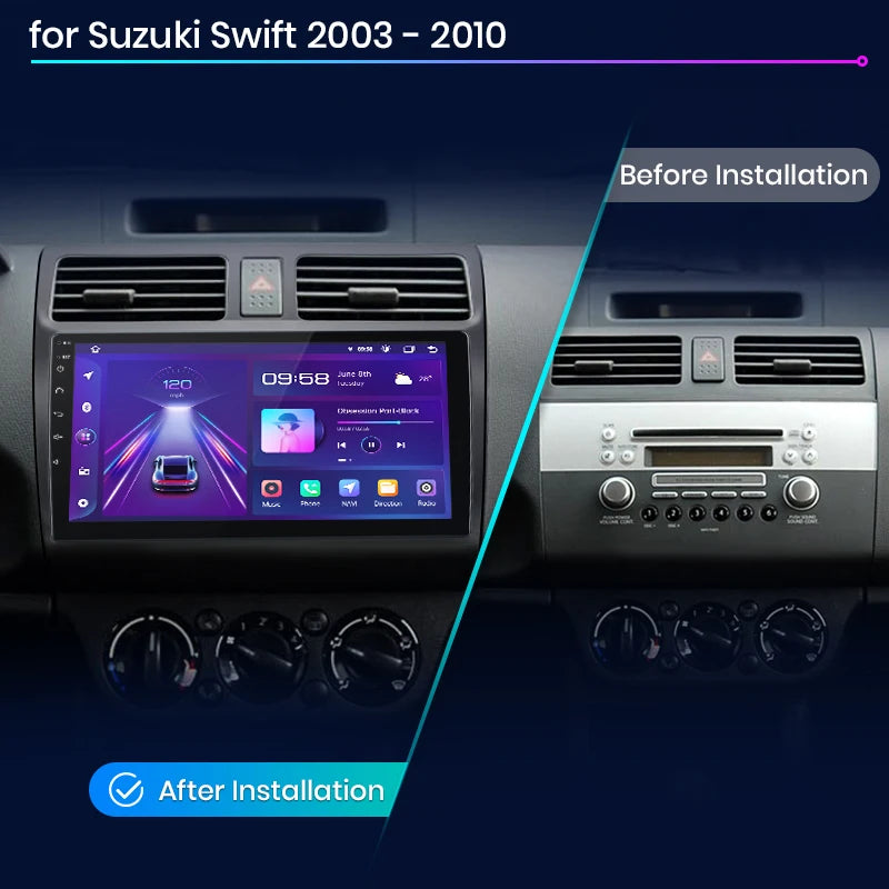 Junsun AI Voice 2 din Android Auto Radio For Suzuki Swift 2003 2004 2005 2006 2007 2008 - 2010Carplay 4G Car Multimedia GPS 2din autoradio