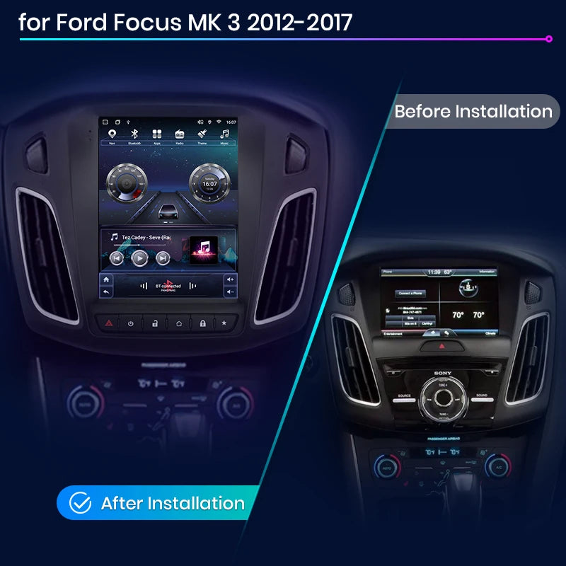 Junsun dla Tesli Styl Android Auto 4G Bezprzewodowe Carplay DSP Radio Odtwarzacz Multimedialny dla Forda Focus MK 3 2012-2017 bez 2din