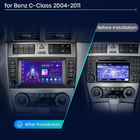 Junsun AI voice 4G LTE bezprzewodowe CarPlay Android Auto Radio dla Mercedes Benz Klasy C W203 W209 C180 W219 2004-2011 Inteligentne systemy samochodowe Odtwarzacz multimedialny Stereo RDS BT 2 din autoradio GPS Navi ekran