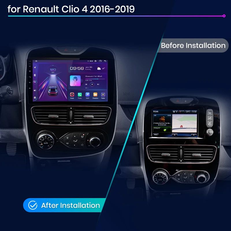 Junsun AI voice 4G LTE bezprzewodowy CarPlay Android Auto Radio do Renault Clio 4 ZOE 2012-2019 Inteligentny system multimedialny Odtwarzacz stereo RDS BT 2 din autoradio GPS Navi ekran