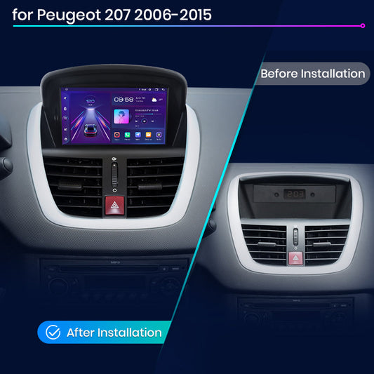 Junsun AI voice 4G LTE bezprzewodowy CarPlay Android Auto Radio dla Peugeot 207 207CC 2006 - 2015 Inteligentny system multimedialny Odbiornik stereo RDS BT 2 din GPS Navi ekran