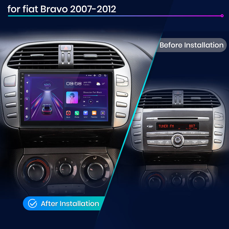 Junsun AI Voice 2 din Android Auto Radio dla Fiata Bravo 2007 2008 2009 2010-2012 Carplay 4G Car Multimedia GPS 2din autoradio