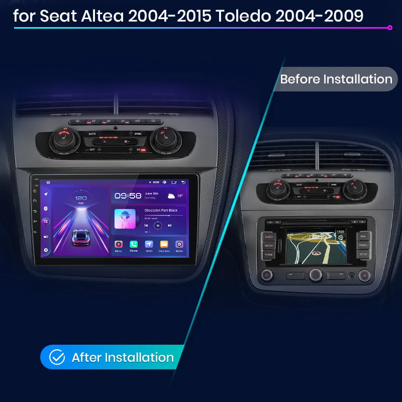 Junsun V1 AI Głosowa Bezprzewodowa CarPlay Android Auto Radio do Seat Altea 2004-2015 Toledo 3 4G Samochodowy Multimedialny GPS 2din autoradio