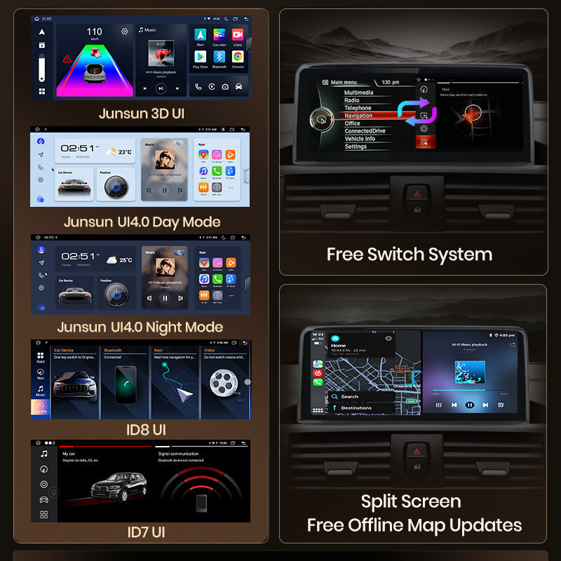 Junsun 8,8 cala bezprzewodowa CarPlay i Android Auto radio samochodowe dla BMW serii 5 E60 E61 E62 2004-2010 jednostka główna z 4G WiFi BT Audio