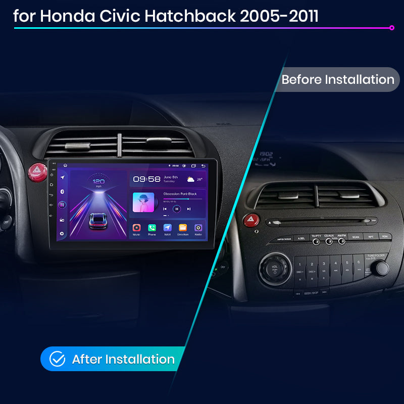 Junsun AI Voice 2 din Android Auto Radio dla Hondy Civic Hatchback 2005 2006-2011 Carplay 4G Car Multimedia GPS 2din autoradio
