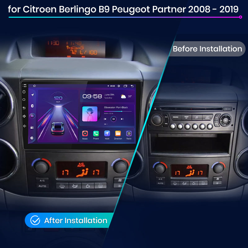 Junsun AI Voice 2 din Android Auto Radio dla Citroen Berlingo B9 Peugeot Partner 2008 - 2019 Carplay 4G Car Multimedia GPS 2din autoradio