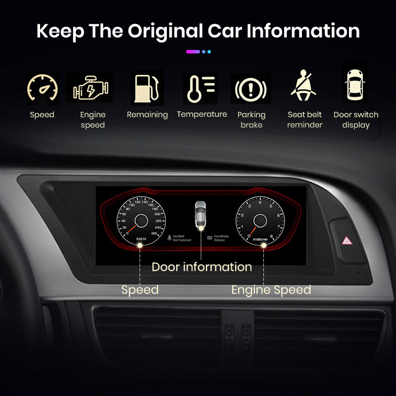 Junsun 8,8 cala Bezprzewodowe CarPlay i Android Auto Radio Multimedialne dla Audi A4 A4L B8 2009-2016 Nawigacja Autoradio