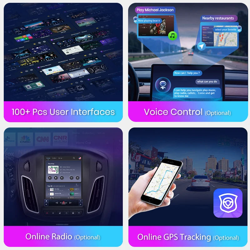 Junsun dla Tesli Styl Android Auto 4G Bezprzewodowe Carplay DSP Radio Odtwarzacz Multimedialny dla Forda Focus MK 3 2012-2017 bez 2din
