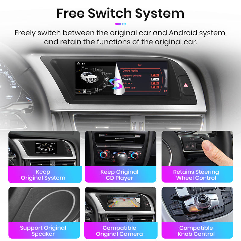 Junsun 8,8 cala Bezprzewodowe CarPlay i Android Auto Radio Multimedialne dla Audi A4 A4L B8 2009-2016 Nawigacja Autoradio