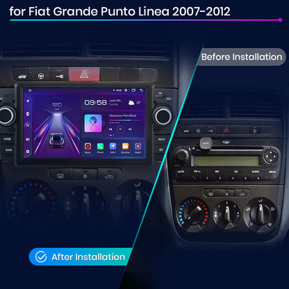 Junsun AI voice 4G LTE wireless CarPlay Android Auto Radio For Fiat Grande Punto 2005-2012 Car Intelligent Systems Multimedia player Stereo RDS BT 2 din autoradio GPS Navi screen