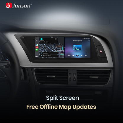 Junsun Wireless CarPlay Android Auto Car Radio For Audi A5 2009 2010 2011 2012-2016 8 core 4G WiFi BT GPS Touch Screen Autoradio