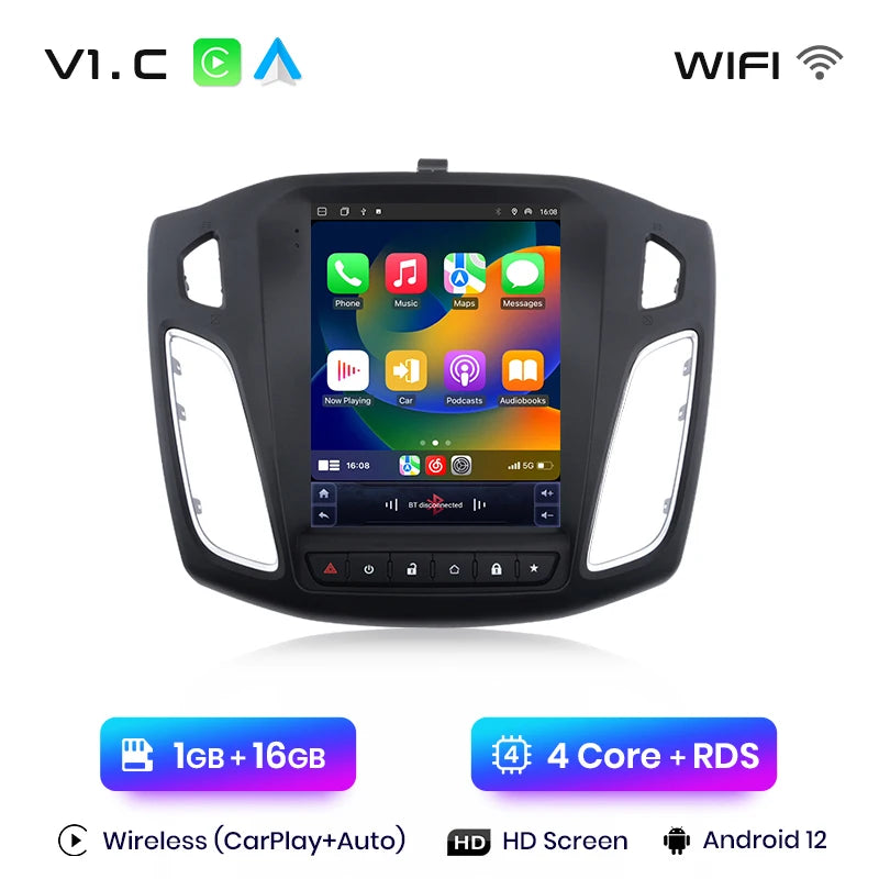 Junsun dla Tesli Styl Android Auto 4G Bezprzewodowe Carplay DSP Radio Odtwarzacz Multimedialny dla Forda Focus MK 3 2012-2017 bez 2din