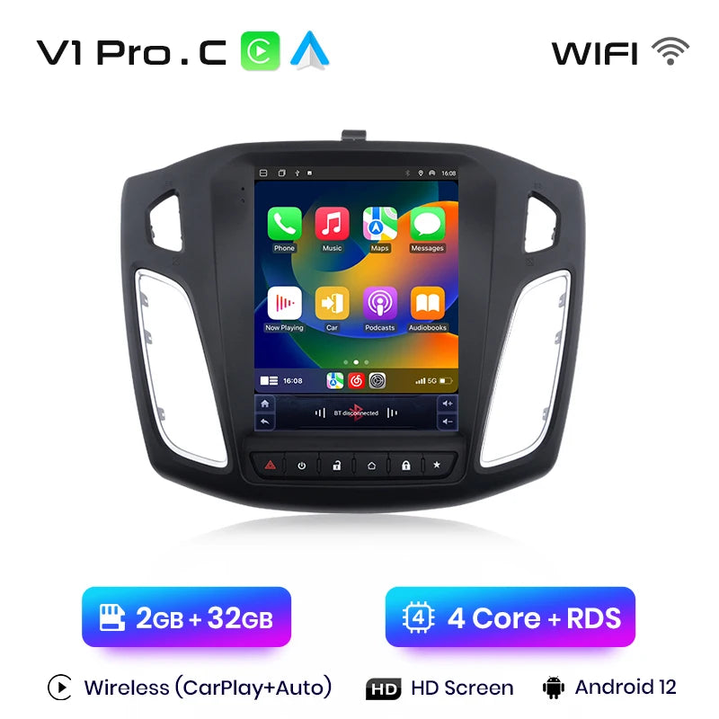 Junsun dla Tesli Styl Android Auto 4G Bezprzewodowe Carplay DSP Radio Odtwarzacz Multimedialny dla Forda Focus MK 3 2012-2017 bez 2din