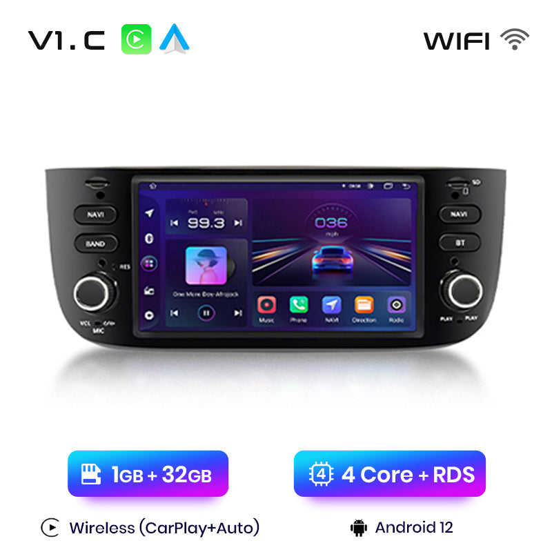 Junsun AI voice 4G LTE bezprzewodowy CarPlay Android Auto Radio do Fiata/Linei/Punto Evo 2012-2015 Inteligentny system multimedialny Odtwarzacz stereo RDS BT 2 din autoradio GPS Navi ekran