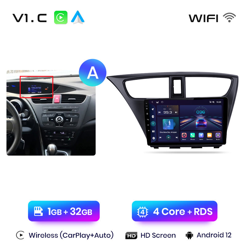 Junsun AI Voice 2 din Android Auto Radio do Hondy Civic 9 FK FB 2012 - 2017 Carplay 4G Car Multimedia GPS 2din autoradio