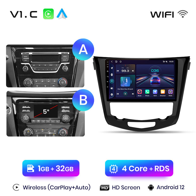 Junsun Bezprzewodowe CarPlay Radio Multimedialne Dla Nissana Qashqai J11 X-Trail T32 2013-2017 Android Auto GPS Autoradio Samochodowe Inteligentne