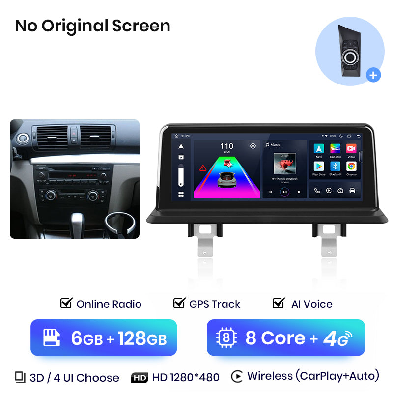 Junsun AI Głos Bezprzewodowe CarPlay Radio Samochodowe Multimedia dla BMW E81 E82 E87 E88 2005-2012 DSP GPS 8 Rdzeni GPS Autoradio