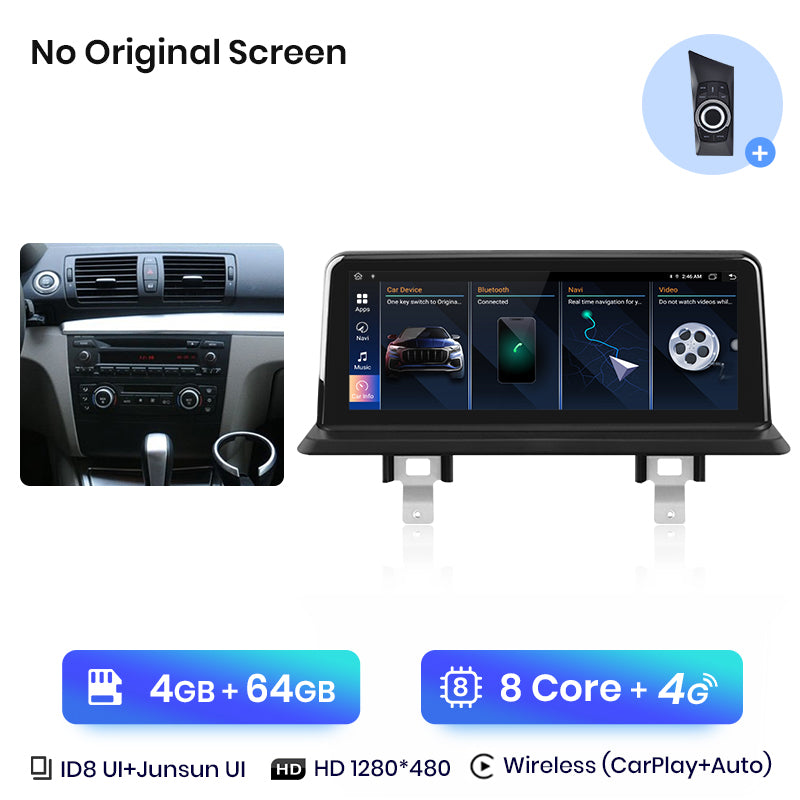 Junsun AI Głos Bezprzewodowe CarPlay Radio Samochodowe Multimedia dla BMW E81 E82 E87 E88 2005-2012 DSP GPS 8 Rdzeni GPS Autoradio