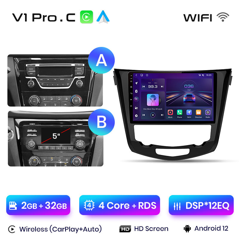 Junsun Bezprzewodowe CarPlay Radio Multimedialne Dla Nissana Qashqai J11 X-Trail T32 2013-2017 Android Auto GPS Autoradio Samochodowe Inteligentne