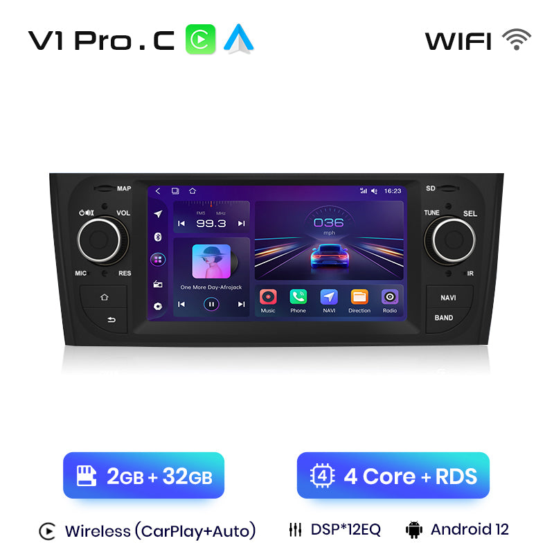 Junsun AI głos 4G LTE bezprzewodowe CarPlay Android Auto Radio dla Fiata Grande Punto 2005-2012 Inteligentne systemy samochodowe Odtwarzacz multimedialny Stereo RDS BT 2 din autoradio GPS Navi ekran