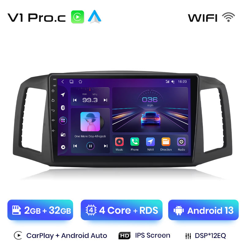 Junsun AI Voice 2 din Android Auto Radio dla JEEP Grand Cherokee 2004 2005 2006 2007 Carplay 4G Car Multimedia GPS 2din autoradio