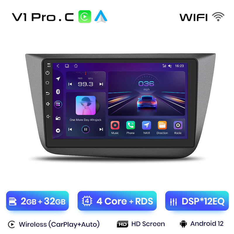 Junsun V1 AI Głosowa Bezprzewodowa CarPlay Android Auto Radio do Seat Altea 2004-2015 Toledo 3 4G Samochodowy Multimedialny GPS 2din autoradio