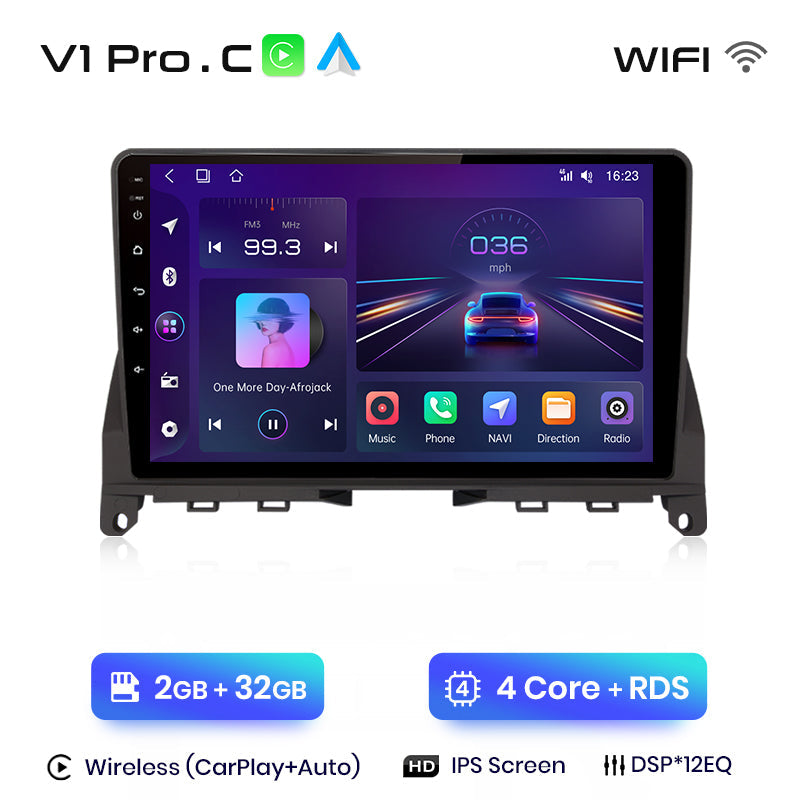 Junsun AI Voice 2 din Android Auto Radio dla Mercedes Benz C Class 3 W204 S204 2006 - 2011 Carplay 4G Car Multimedia GPS 2din autoradio
