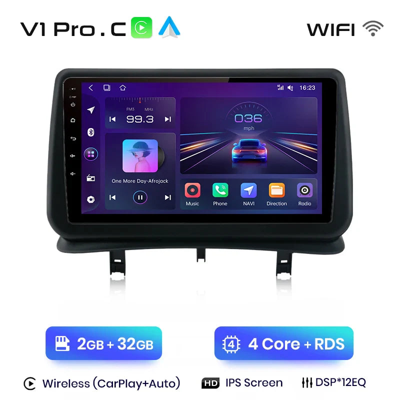 Junsun AI Voice 2 din Android Auto Radio For Renault Clio 3 2005 2006-2014 Carplay 4G Car Multimedia GPS 2din autoradio