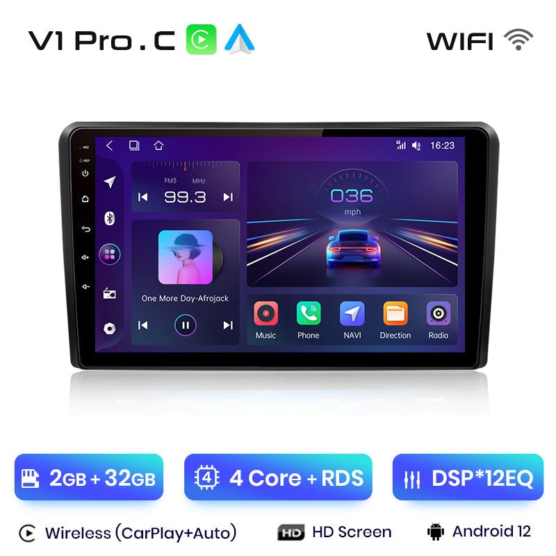 Junsun AI Voice 2 din Android Auto Radio dla Audi A3 8P 2003 - 2013 Carplay 4G Car Multimedia GPS 2din autoradio