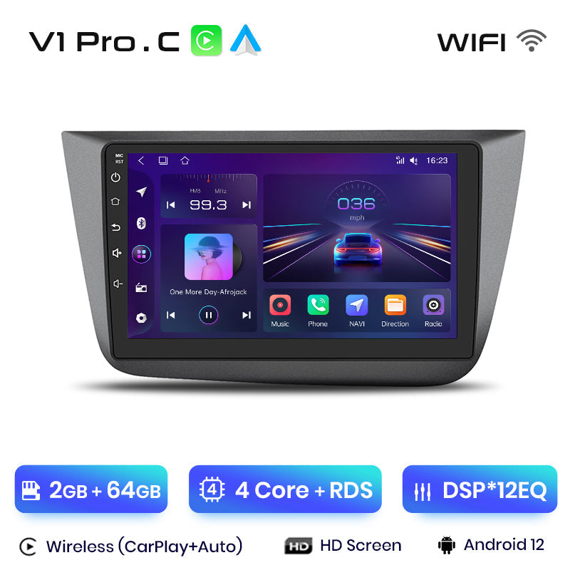 Junsun V1 AI Głosowa Bezprzewodowa CarPlay Android Auto Radio do Seat Altea 2004-2015 Toledo 3 4G Samochodowy Multimedialny GPS 2din autoradio