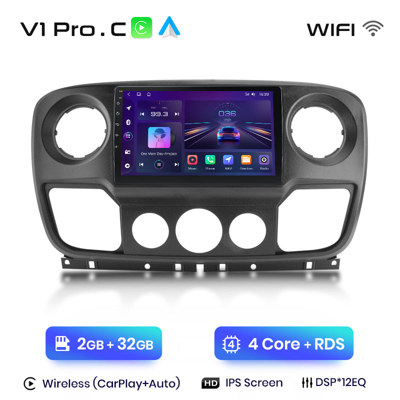 Junsun AI Voice 2 din Android Auto Radio do Renault Master Nissan NV400 Opel Movano 2010 - 2021 Carplay 4G Car Multimedia GPS 2din autoradio