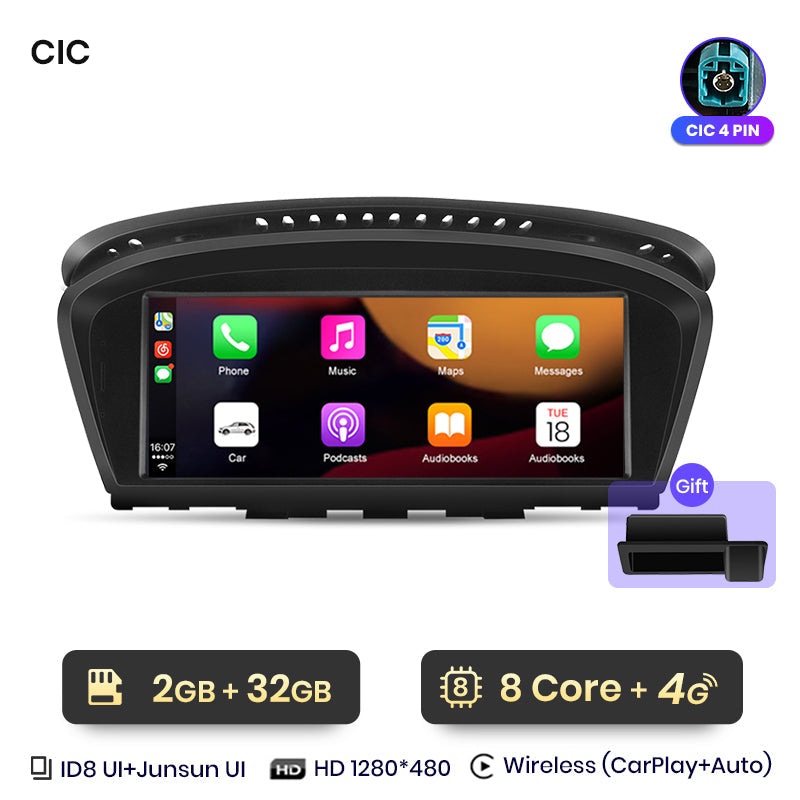 Junsun 8,8 cala bezprzewodowa CarPlay i Android Auto radio samochodowe dla BMW serii 5 E60 E61 E62 2004-2010 jednostka główna z 4G WiFi BT Audio