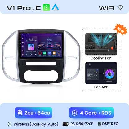 Junsun AI Voice 2 din Android Auto Radio dla Mercedes Benz Vito W447 2014-2020 Carplay 4G Car Multimedia GPS 2din autoradio