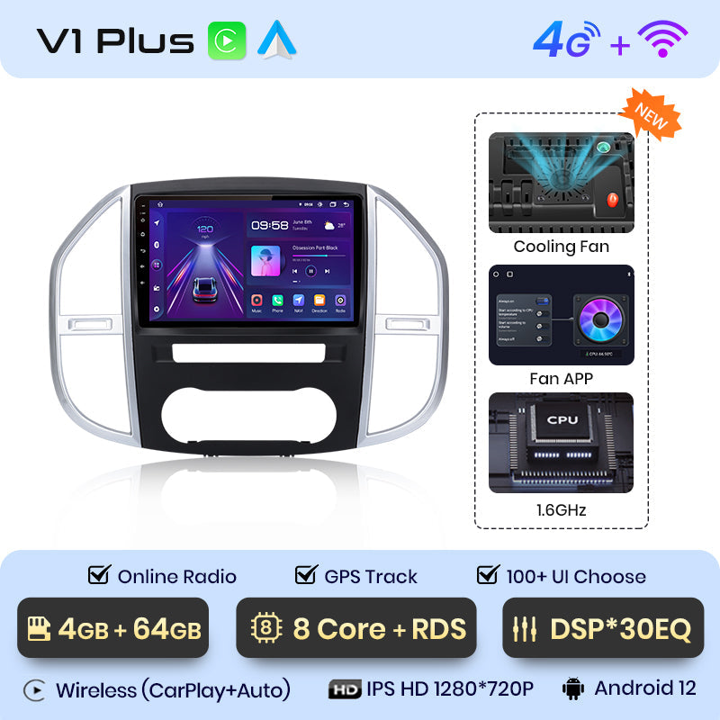 Junsun AI Voice 2 din Android Auto Radio dla Mercedes Benz Vito W447 2014-2020 Carplay 4G Car Multimedia GPS 2din autoradio