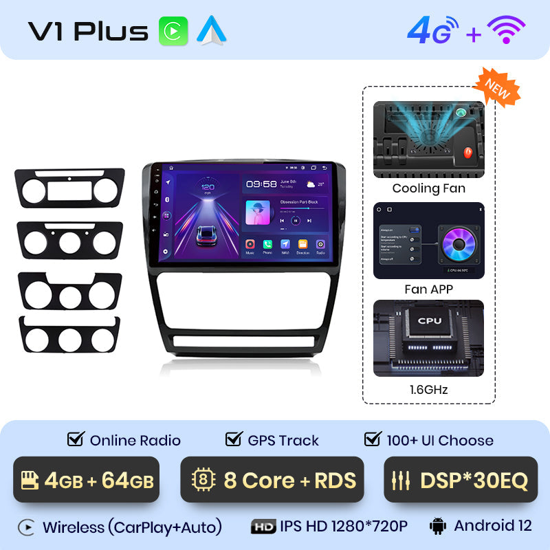 Junsun AI Voice 2 din Android Auto Radio dla Skoda Octavia 2 A5 2008-2013 Carplay 4G Car Multimedia GPS 2din autoradio