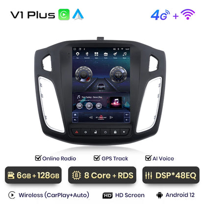 Junsun dla Tesli Styl Android Auto 4G Bezprzewodowe Carplay DSP Radio Odtwarzacz Multimedialny dla Forda Focus MK 3 2012-2017 bez 2din