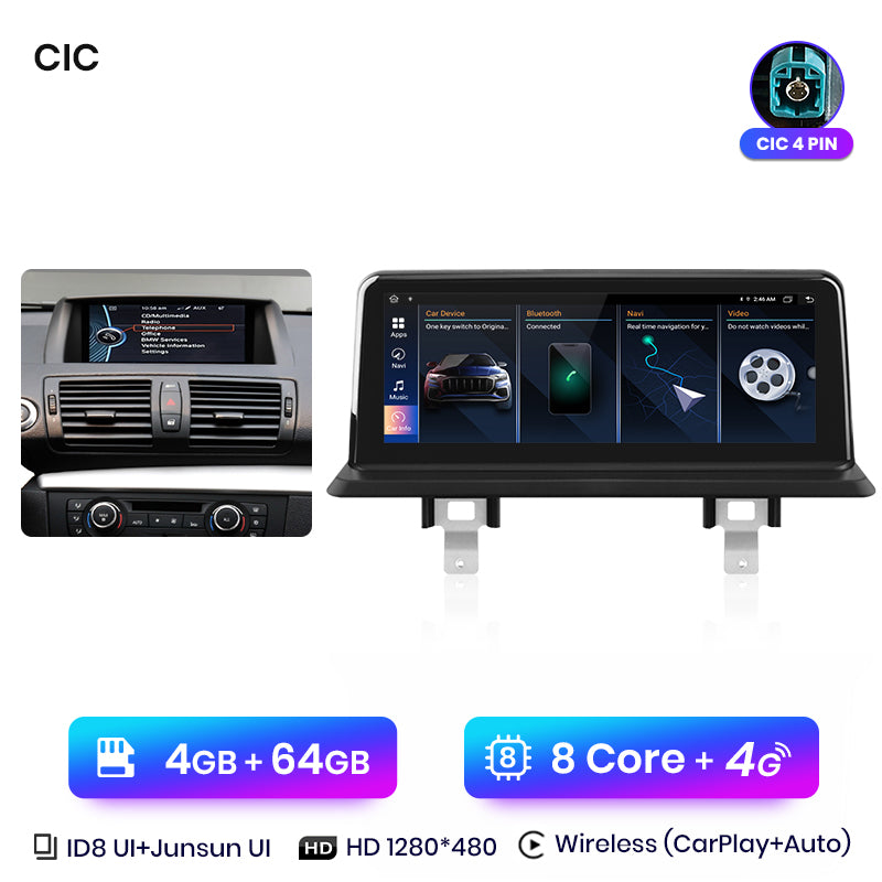 Junsun AI Głos Bezprzewodowe CarPlay Radio Samochodowe Multimedia dla BMW E81 E82 E87 E88 2005-2012 DSP GPS 8 Rdzeni GPS Autoradio