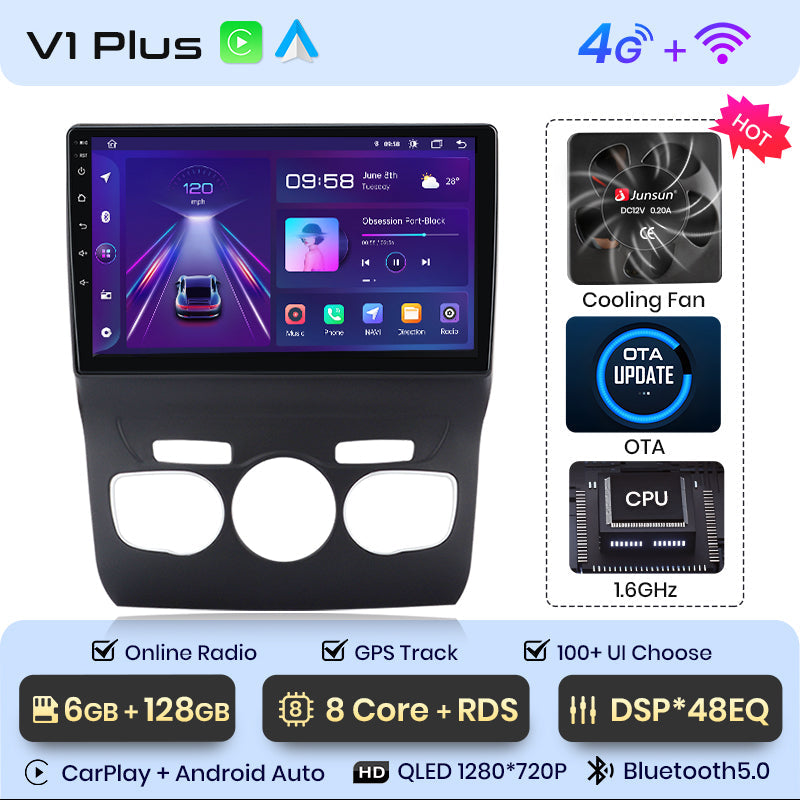 Junsun AI Voice 2 din Android Auto Radio dla Citroen C4 2 B7 2013 - 2016 Carplay 4G Car Multimedia GPS 2din autoradio