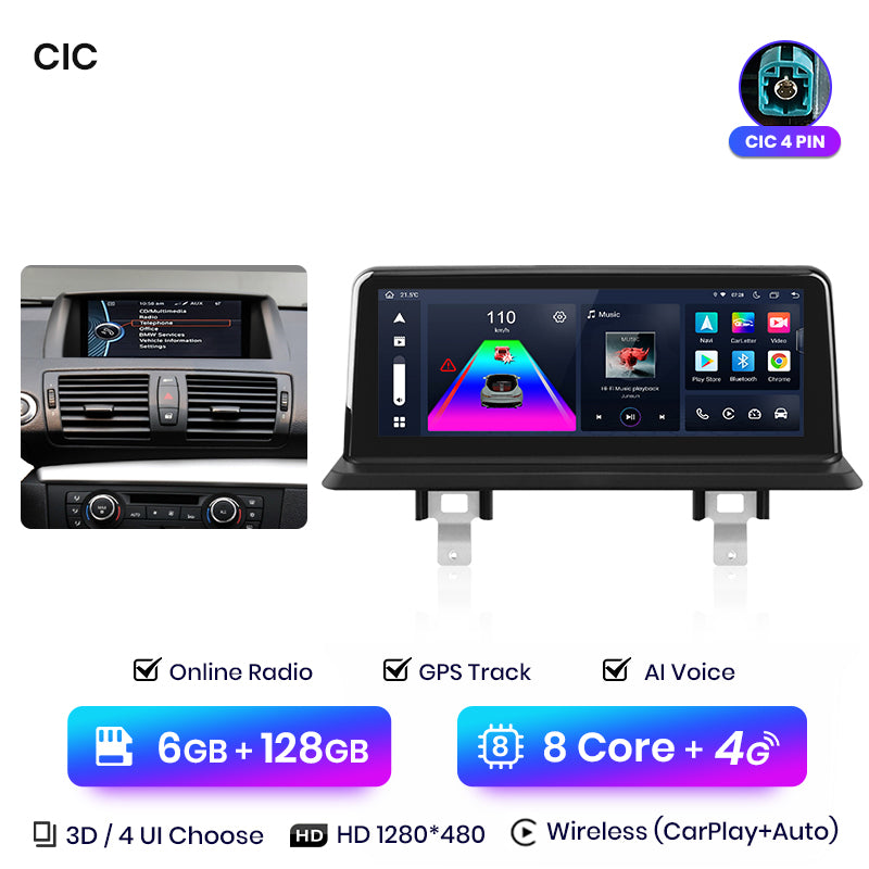 Junsun AI Głos Bezprzewodowe CarPlay Radio Samochodowe Multimedia dla BMW E81 E82 E87 E88 2005-2012 DSP GPS 8 Rdzeni GPS Autoradio