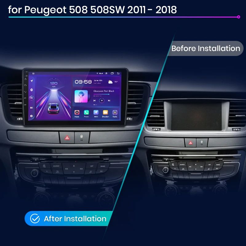 Junsun AI voice 4G LTE wireless CarPlay Android Auto Radio For Peugeot 508 508SW 2011 - 2018 Car Intelligent Systems Multimedia player Stereo RDS BT 2 din autoradio GPS Navi screen