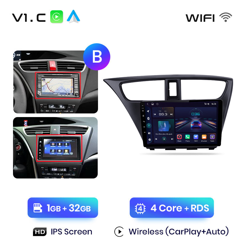 Junsun AI Voice 2 din Android Auto Radio do Hondy Civic 9 FK FB 2012 - 2017 Carplay 4G Car Multimedia GPS 2din autoradio