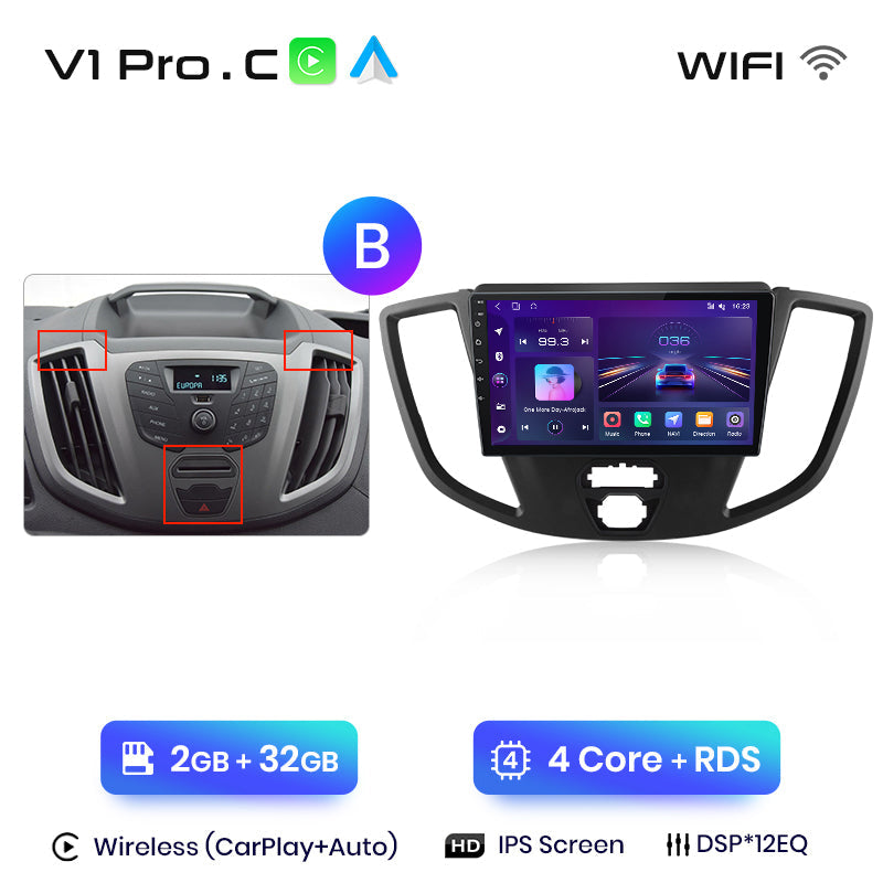 Junsun AI Voice 2 din Android Auto Radio dla Forda Transit Custom Tourneo 2013-2021 Carplay 4G Multimedialny GPS 2din autoradio