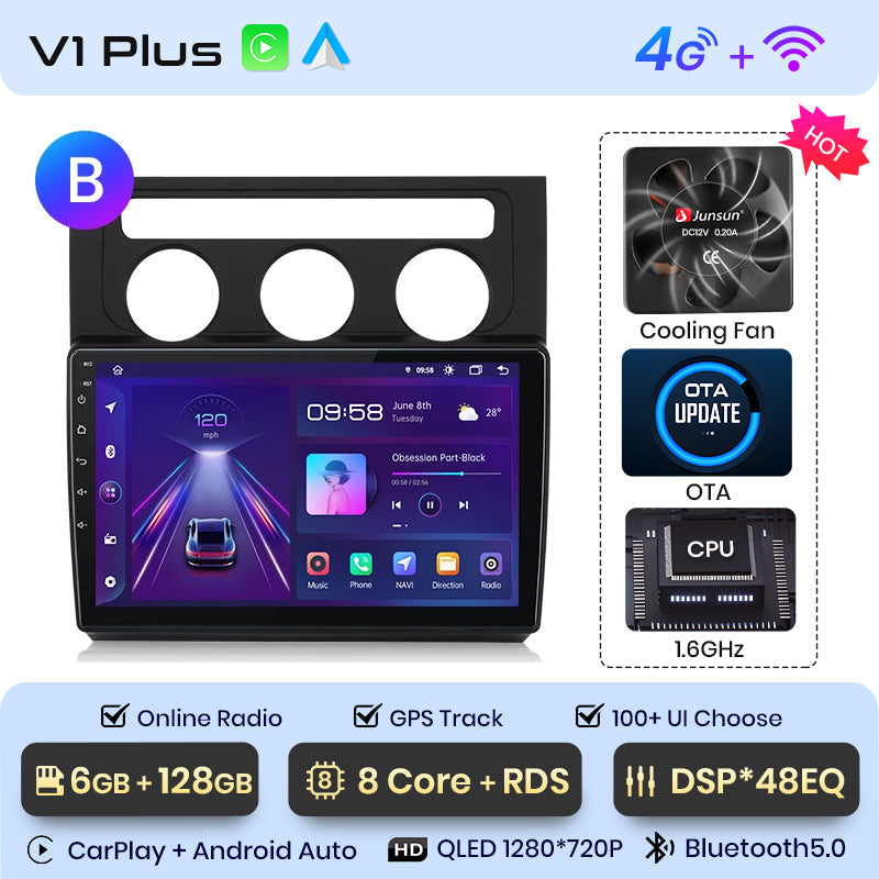 Junsun AI Voice 2 din Android Auto Radio dla Volkswagen Touran 1 2003 - 2010 Carplay 4G Car Multimedia GPS 2din autoradio
