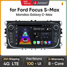 Junsun AI voice 4G LTE bezprzewodowy CarPlay Android Auto Radio do Ford Focus S-Max Mondeo Galaxy C-Max Kuga Inteligentny system multimedialny Odtwarzacz stereo RDS BT 2 din autoradio GPS Navi ekran